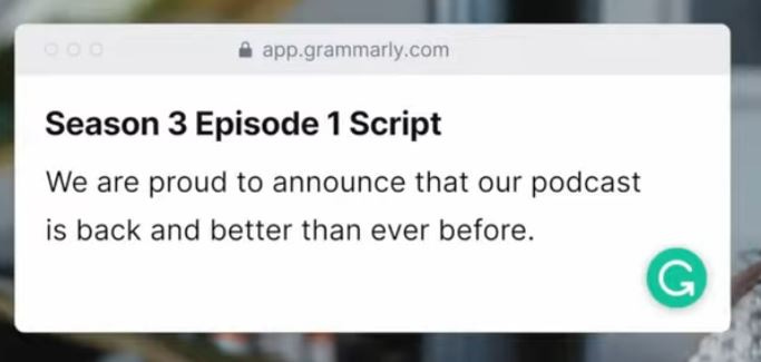 Grammarly correction: “We are proud to announce that our podcast is back and better than ever before”. Yawn.