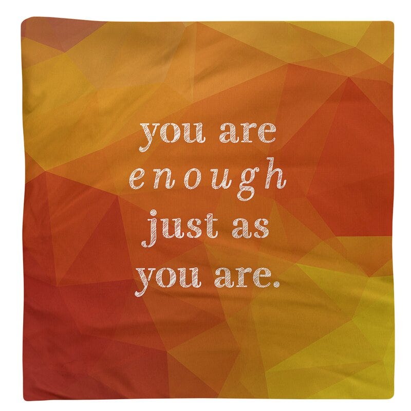 East Urban Home Faux Gemstone You Are Enough Quote Napkin | Wayfair