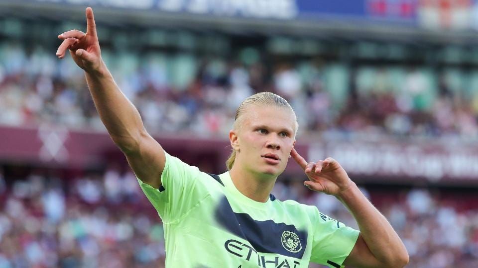 Erling Haaland nets brace in Premier League debut as Man City roll past  West Ham | Sporting News Canada