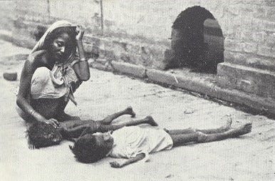 File:Dead or dying children on a Calcutta street (the Statesman 22 August  1943).jpg - Wikimedia Commons