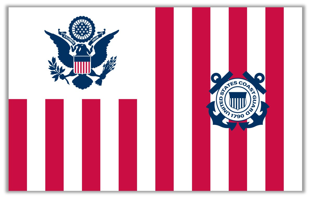 U.S. Coast Guard Ensign, which is flown from its ships.