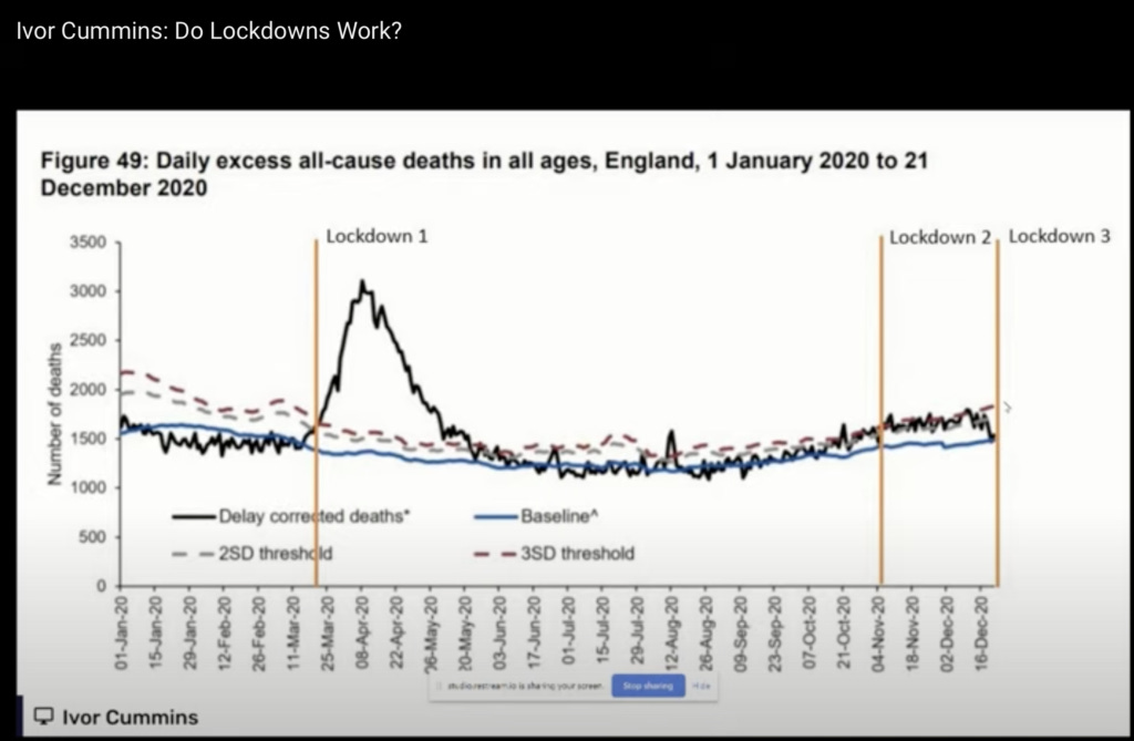 This graph shows that lockdowns have no effect on reducing the spread of Covid-19
