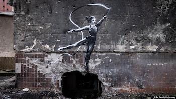 Banksy street art in Ukraine