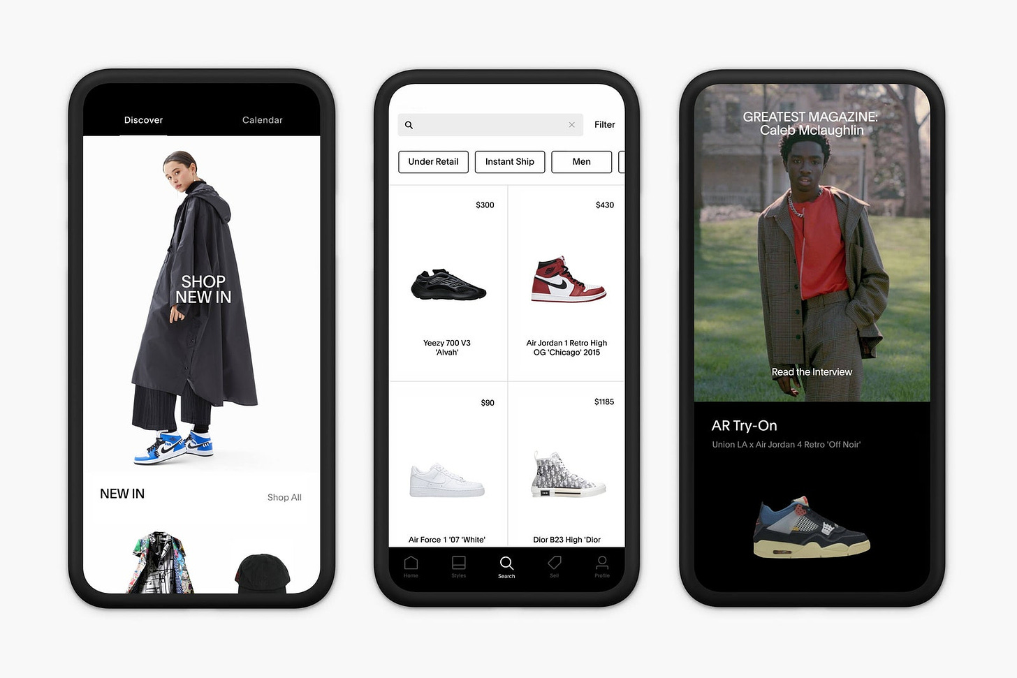 The Goat app has the look and feel of a luxury retail site with added features like AR tryon.