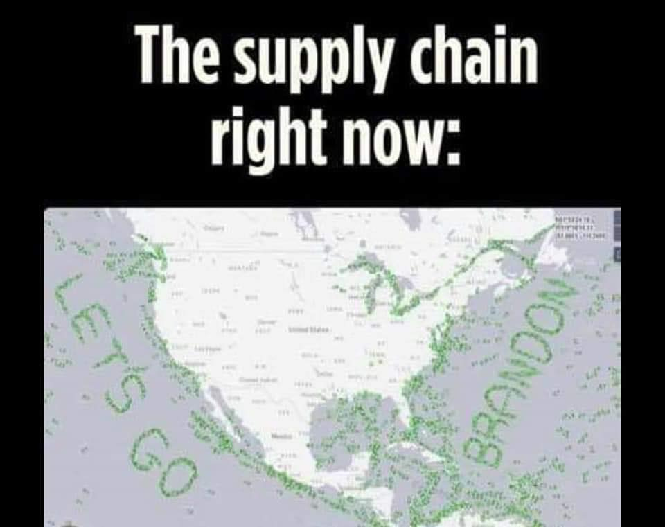 May be an image of map and text that says 'The supply chain right now:'