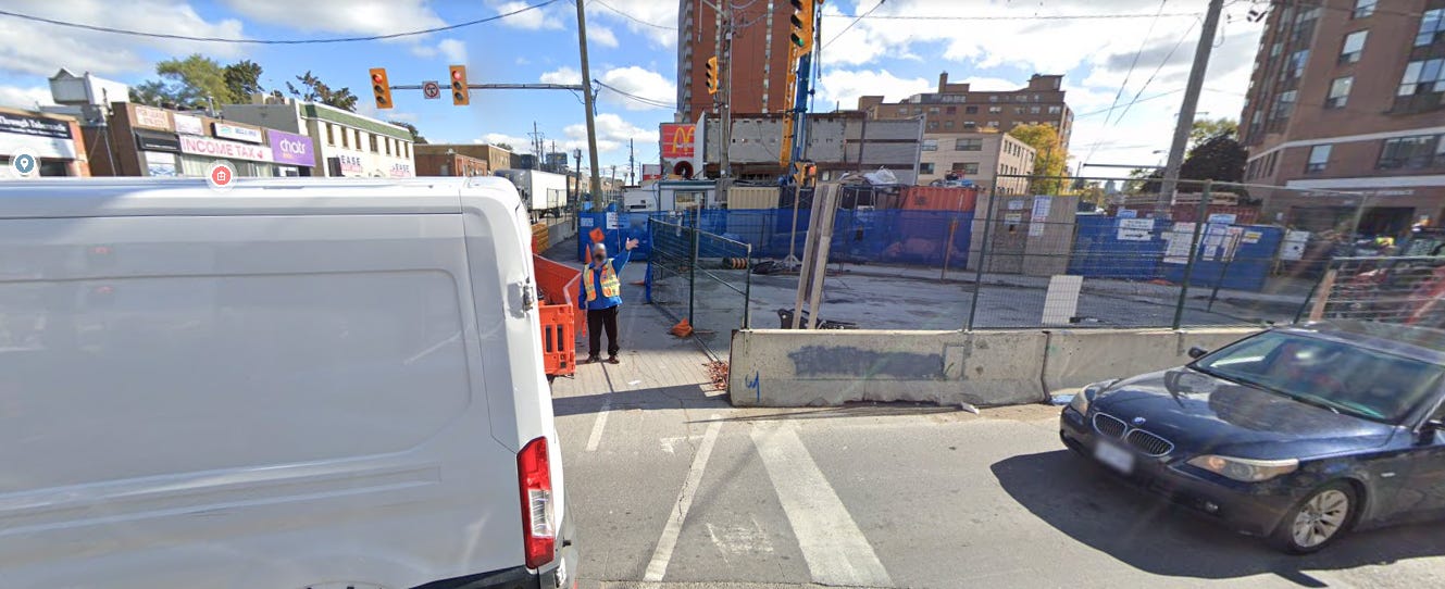 Google Streetview of Eglinton & Dufferin in 2020