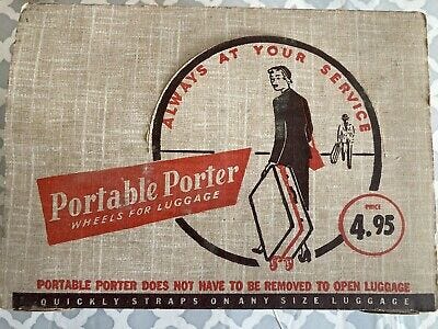 Vintage Portable Porter Luggage Wheels & Straps MacArthur Products | eBay