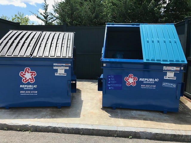 recycling and trash dumpsters - Office of Sustainability
