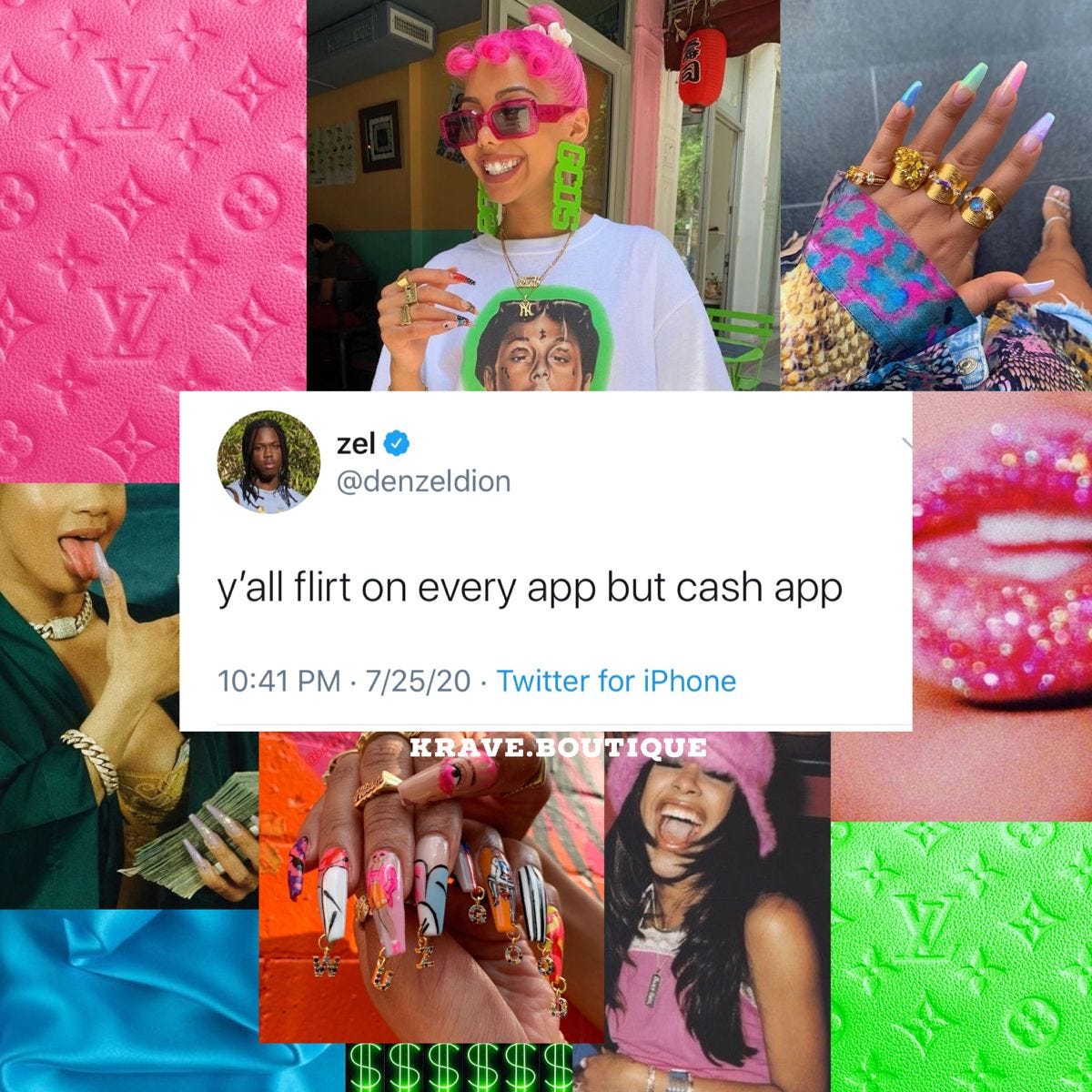 Y'all Flirt On Every App But Cash App | Flirting, Pink and green, App