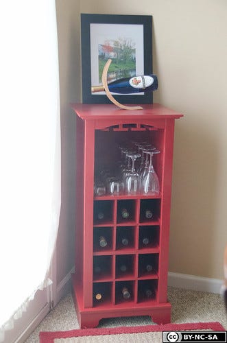 Wine Cabinet in Place Closeup