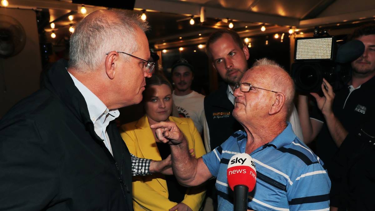 Prime Minister Scott Morrison confronted by angry punter on a visit to  Edgeworth Tavern | Newcastle Herald | Newcastle, NSW