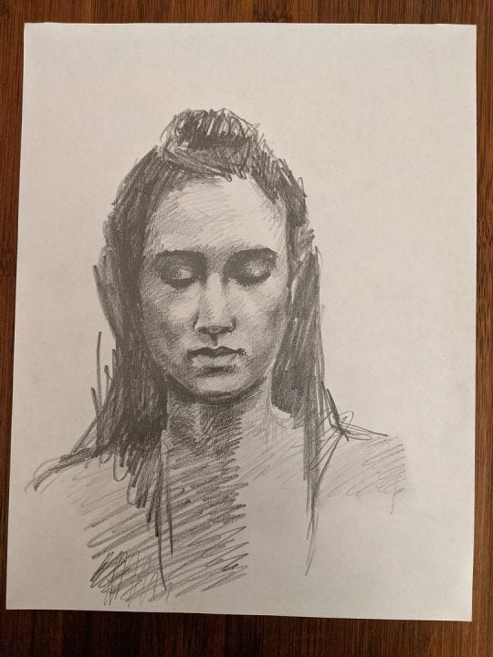 Drawing of a woman's face 2