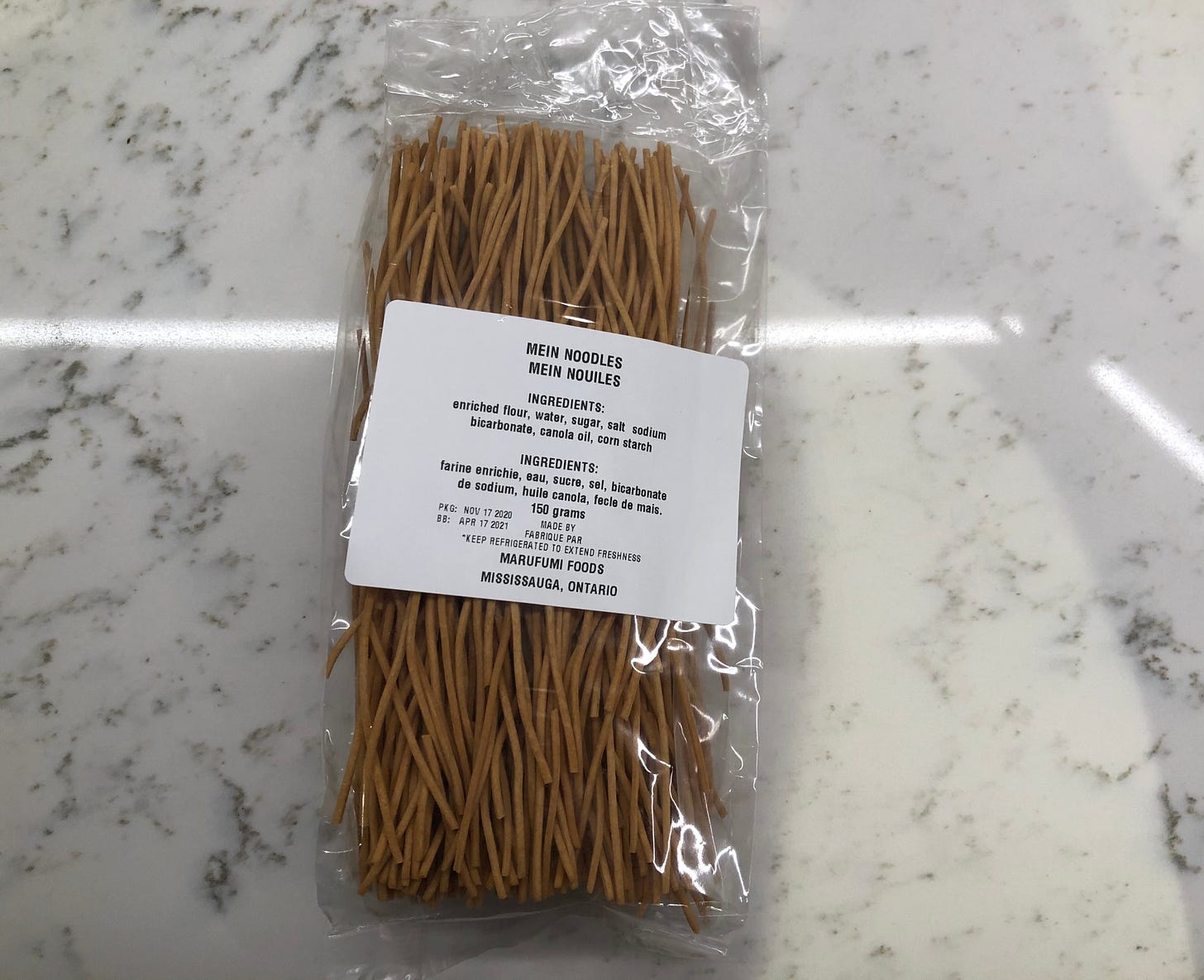 A package of mein noodles