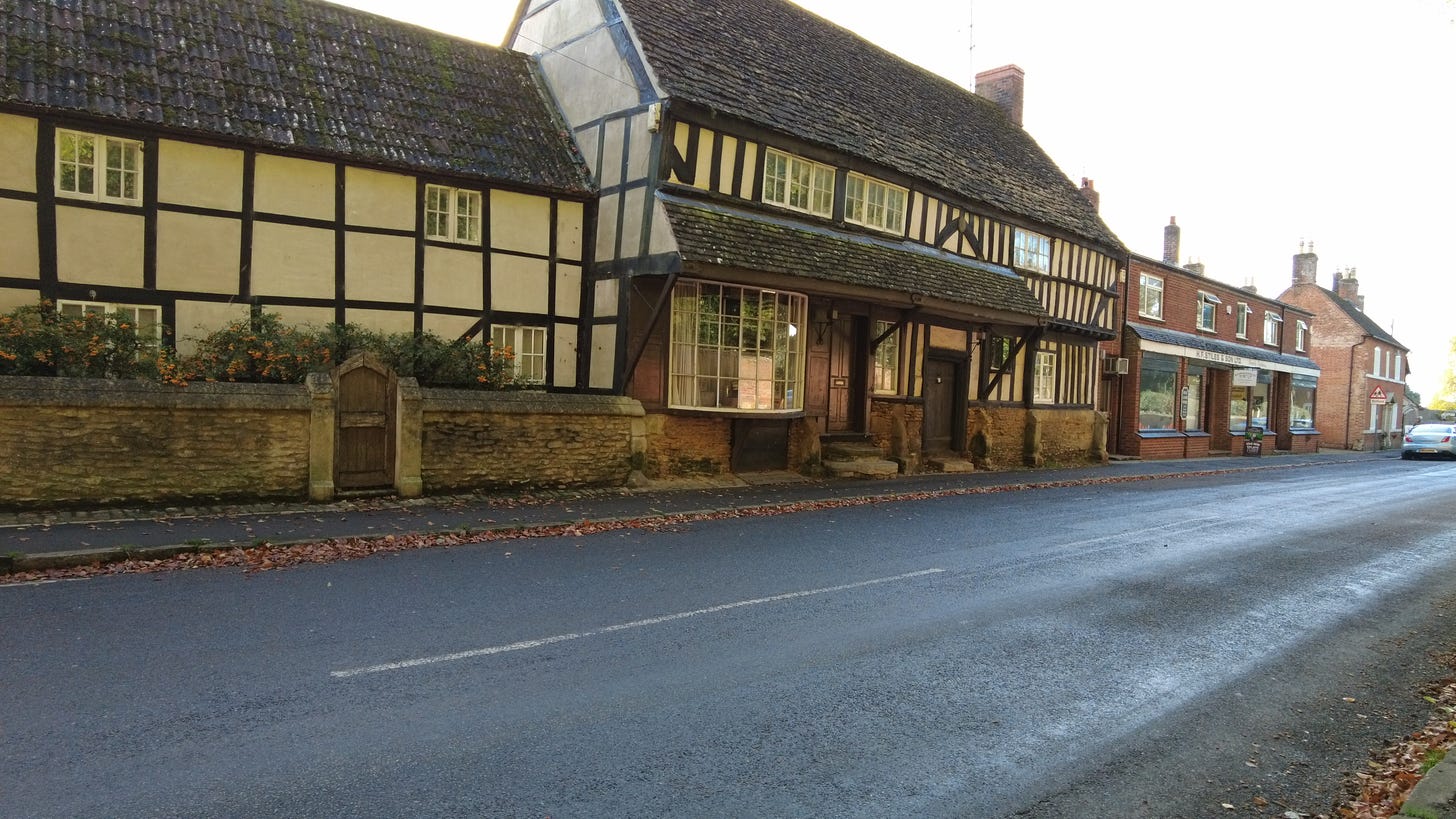 These old cottages in Bromham, Wiltshire are opposite the church grounds.