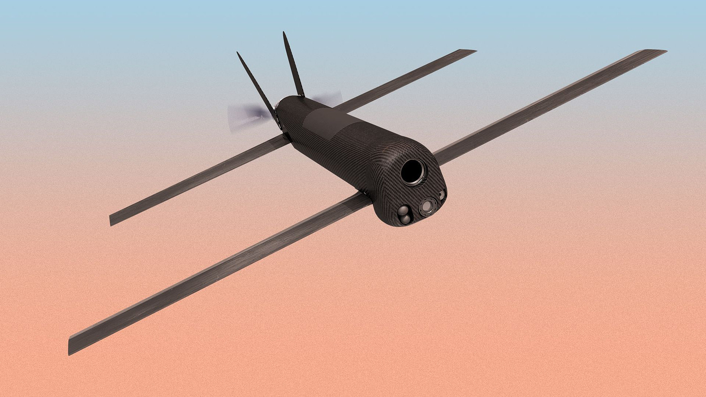 Photo illustration of the Switchblade 300 drone.