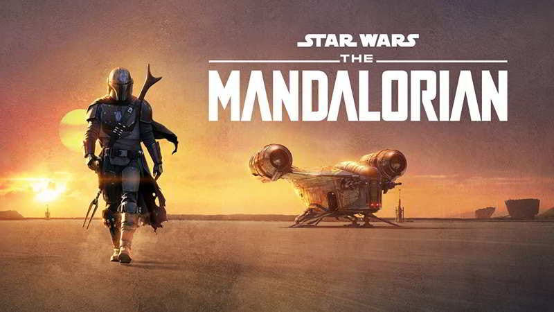 The Mandalorian banner image showing the ship and the main character