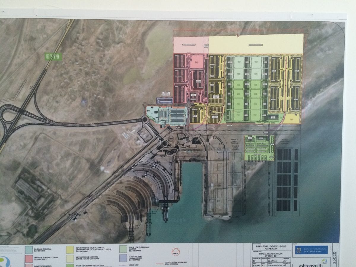 Master plan for the New Port of Baku and accompanying FTZ. Image: Wade Shepard.