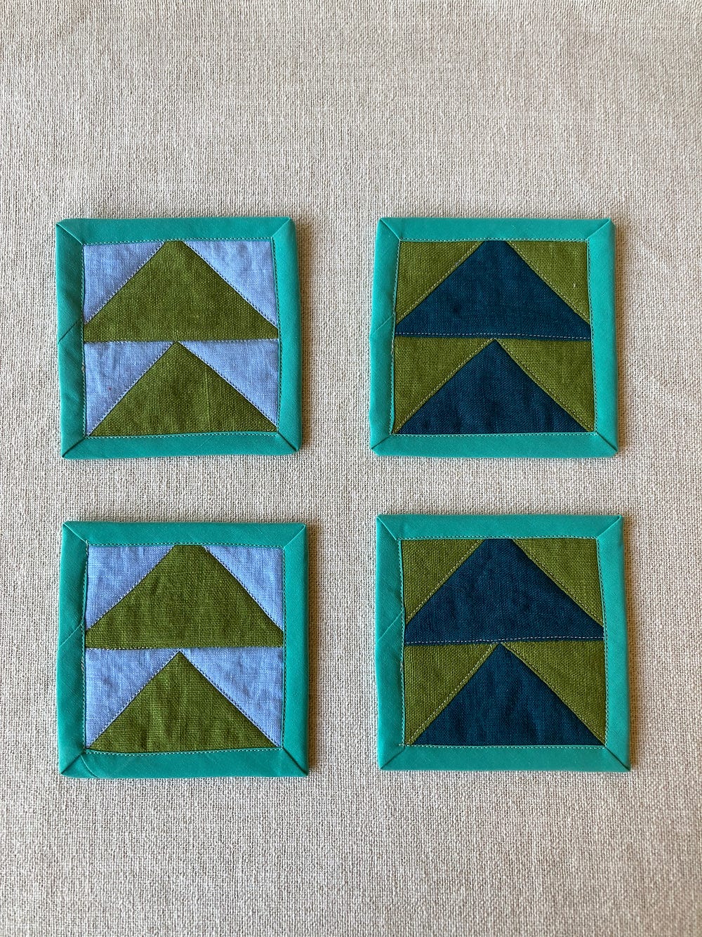 Quilted Linen Coasters