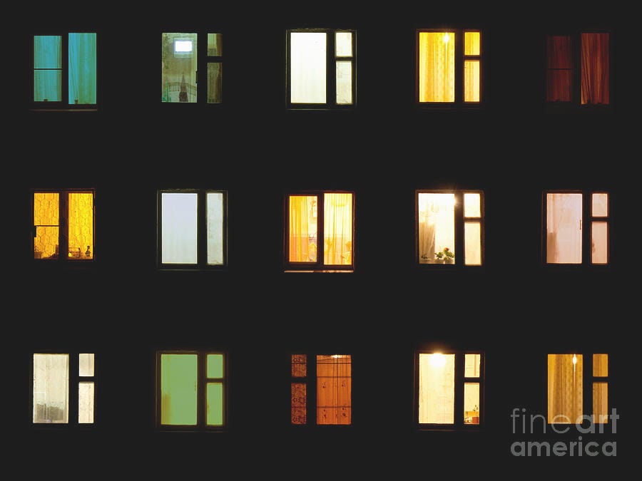 Windows At Night House Building Lights Photograph by Pzaxe | Pixels