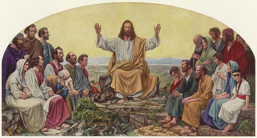 Jesus Delivers The Sermon On The Mount Drawing by Mary Evans Picture ...