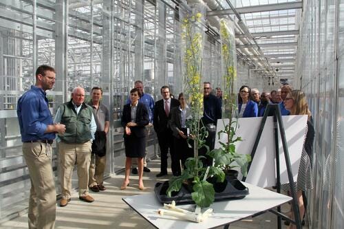 Agriculture Secretary Sonny Perdue tours Corteva Agriscience’s Mendel greenhouse in Johnston, Iowa
