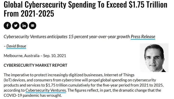 Cybersecurity Spending Seen Increasing - $1.75 Trillion