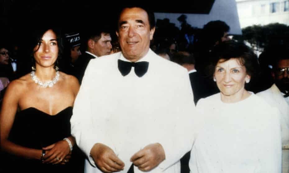 Ghislaine Maxwell with her father, Robert Maxwell, and mother, Elisabeth, in 1990.