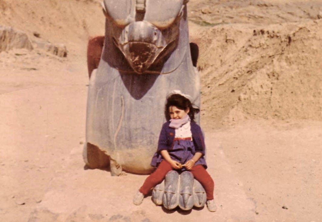 The author, Bianca Bagatourian in 1967 at the ruins of Persepolis in Iran