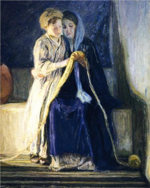 Christ and His Mother Studying the Scriptures, 1910 - Henry Ossawa Tanner