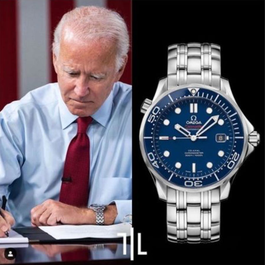 President Joe Biden with Seamaster