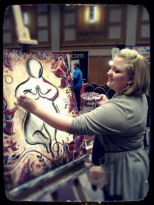 LearnExploreShare.com interview: artist Noelle Rollins - live painting, 2013 expo