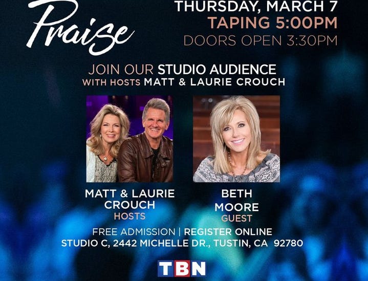 Beth Moore Joins Matt and Laurie Crouch on TBN