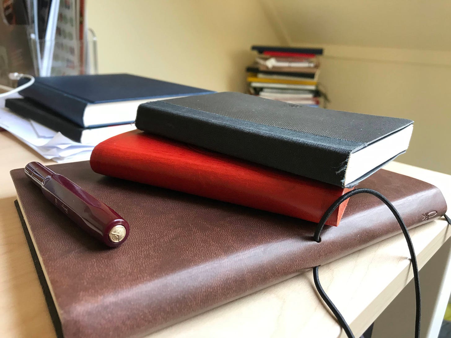 notebooks on the desk