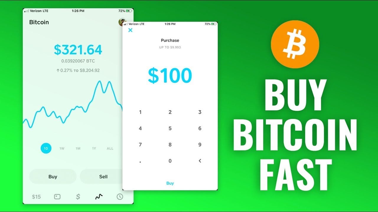 The FASTEST Way to Buy Bitcoin - Cash App - YouTube