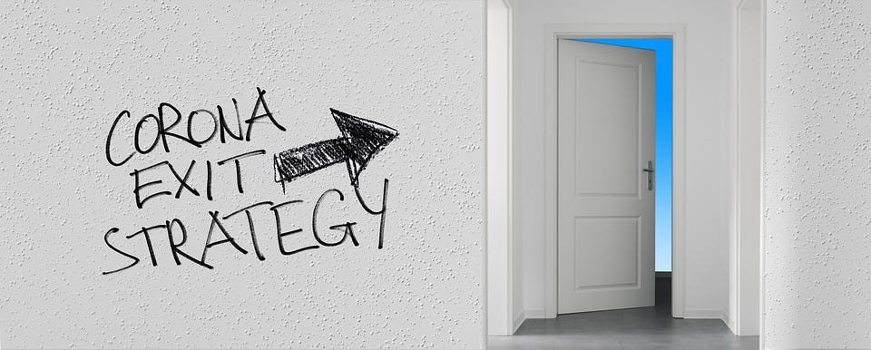 Door, Corona, Covid-19, Exit, Arrows, Strategy, Steps