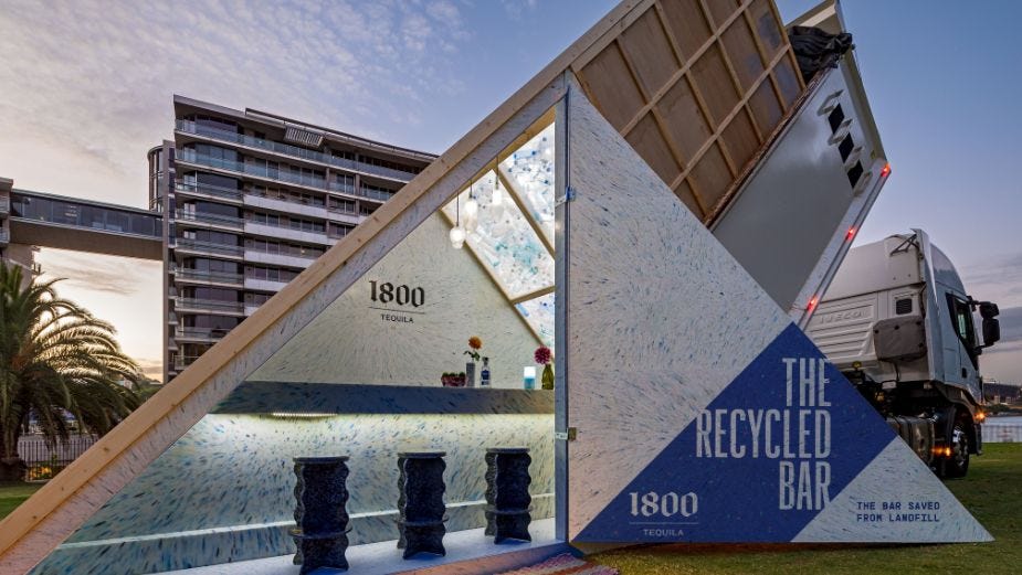 1800 Tequila and DDB Present A Bar Made Entirely of Recycled Material
