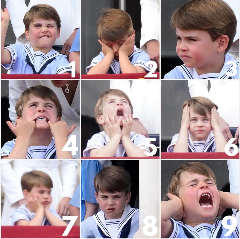 the many moods of Prince Louis from Page Six Instagram
