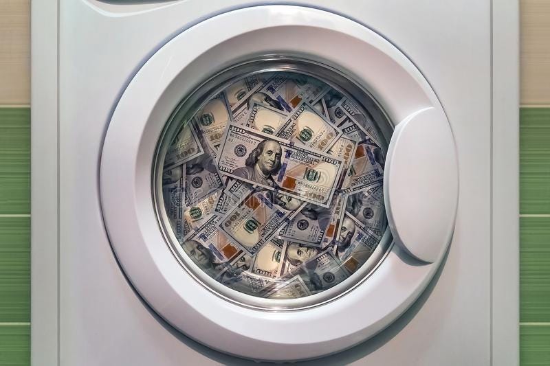 Money in Washing Machine Close Up Stock Photo - Image of finance, bill:  106714878