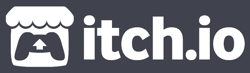 itch.io link and logo