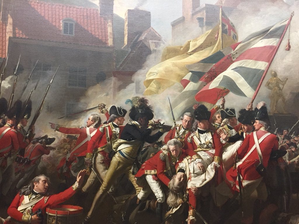 Clive Lewis MP no Twitter: &quot;Just found this 18th century painting of the  battle of Jersey at Tate Britain in all its full, glorious historical  &#39;colour&#39;. Happy #StGeorgesday https://t.co/dUuZub2E23&quot; / Twitter