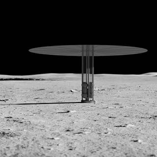 Rendering of Kilopower on surface of the moon 
