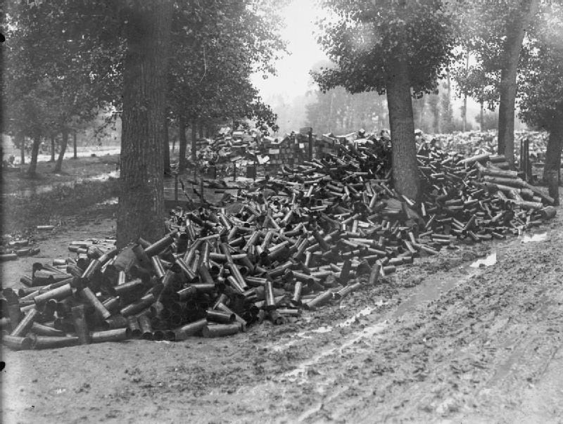 Massive pile of WWI shells Massive pile of WWI shells