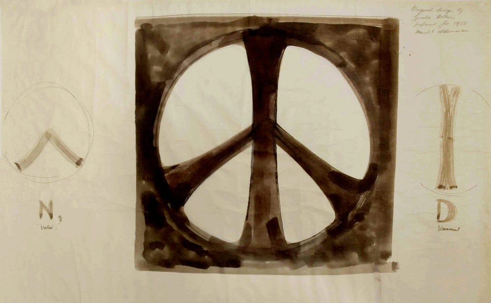 See the Original 1958 Sketches for the Peace Symbol