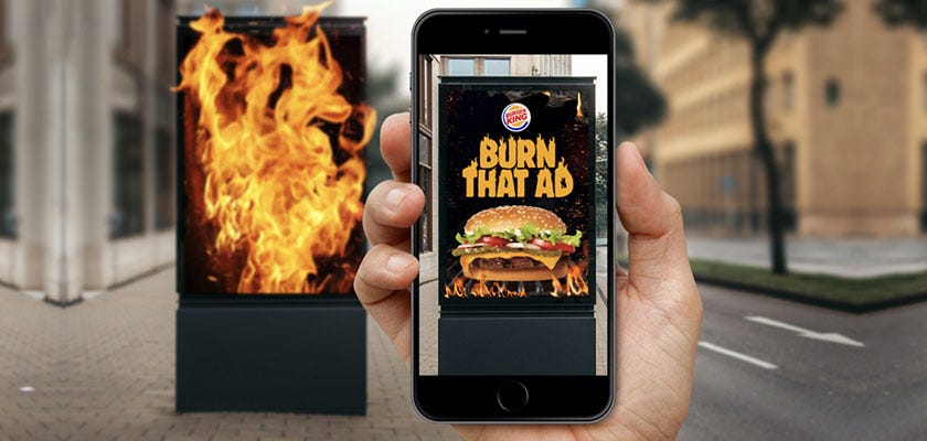 Burger King Uses Augmented Reality To "Burn That Ad" Digitally