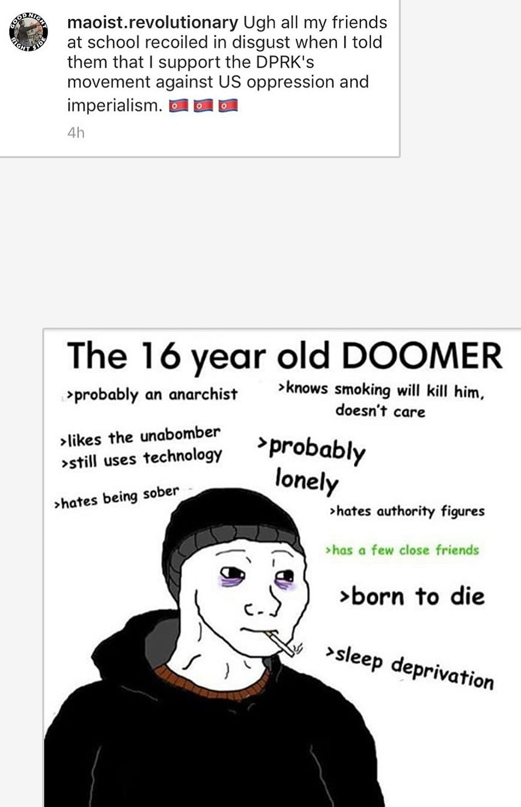 Delete if it's against the rules i guess, /r/Doomers, Doomer