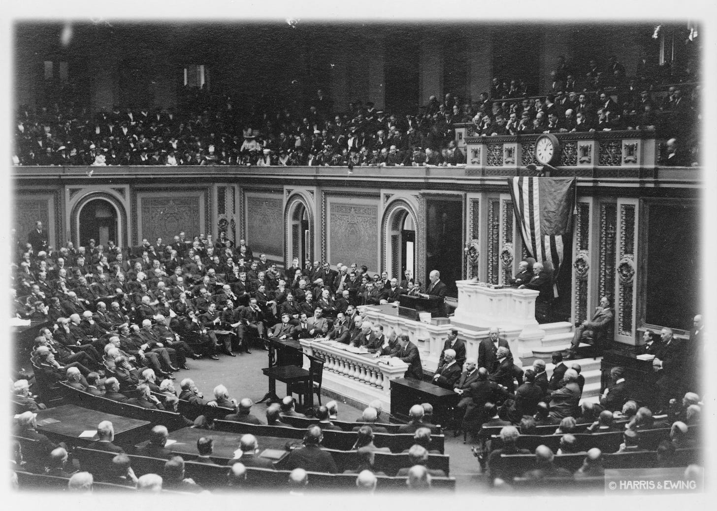 Woodrow Wilson addressing Congress in 1917