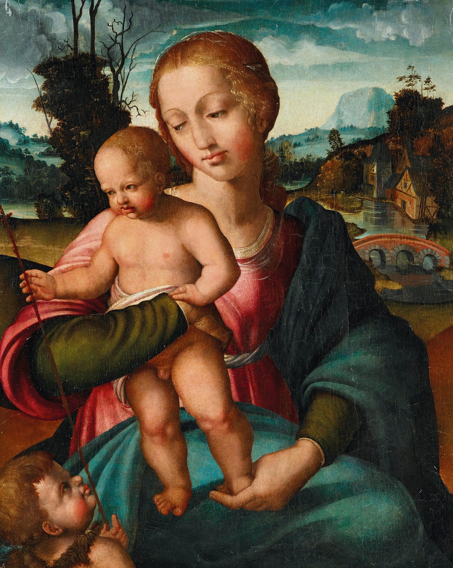 The Madonna and Child, with the Infant Saint John the Baptist by Felipe Pablo de San Leocadio (Italian, 1480-1547)
