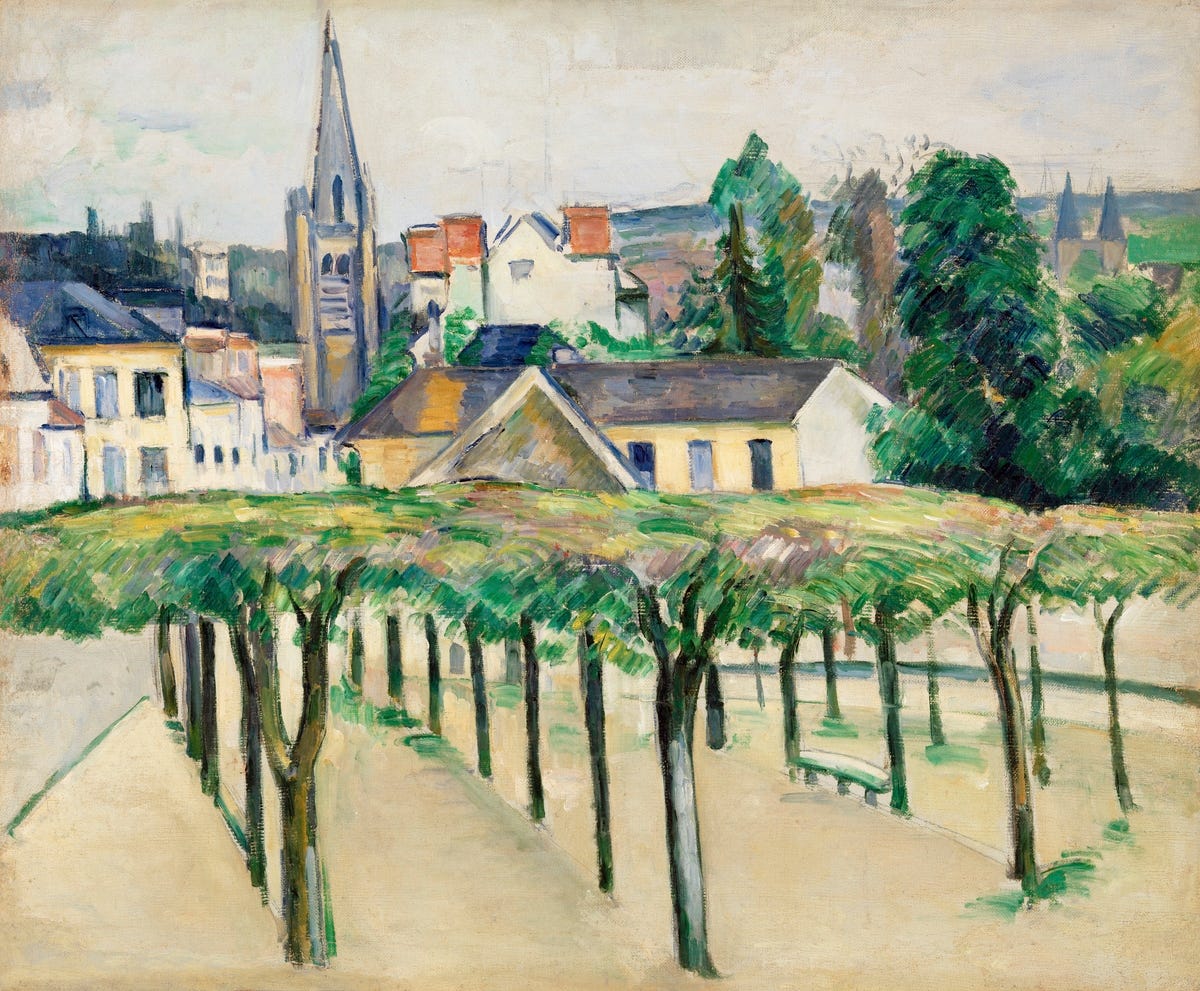Village Square (Place de village) (ca.1881) by Paul Cézanne