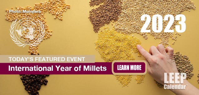 Millet and grains are used to create a map of the world. Photo by Monstera