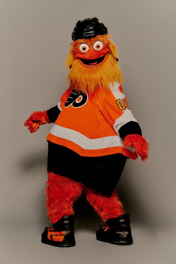 Gritty, the mascot of the Philadelphia Flyers.